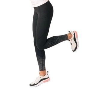 ZYIA Light N Luxe Pocket 7/8 Leggings Size 2 Reflective Dots High Rise Black 993